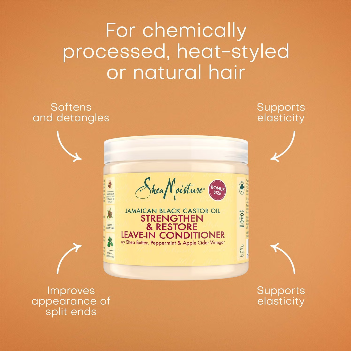 Shea Moisture Après-Shampoing Sans Rinçage Stimulant & Réparateur Intense à l'Huile de Ricin Noir de Jamaïque
