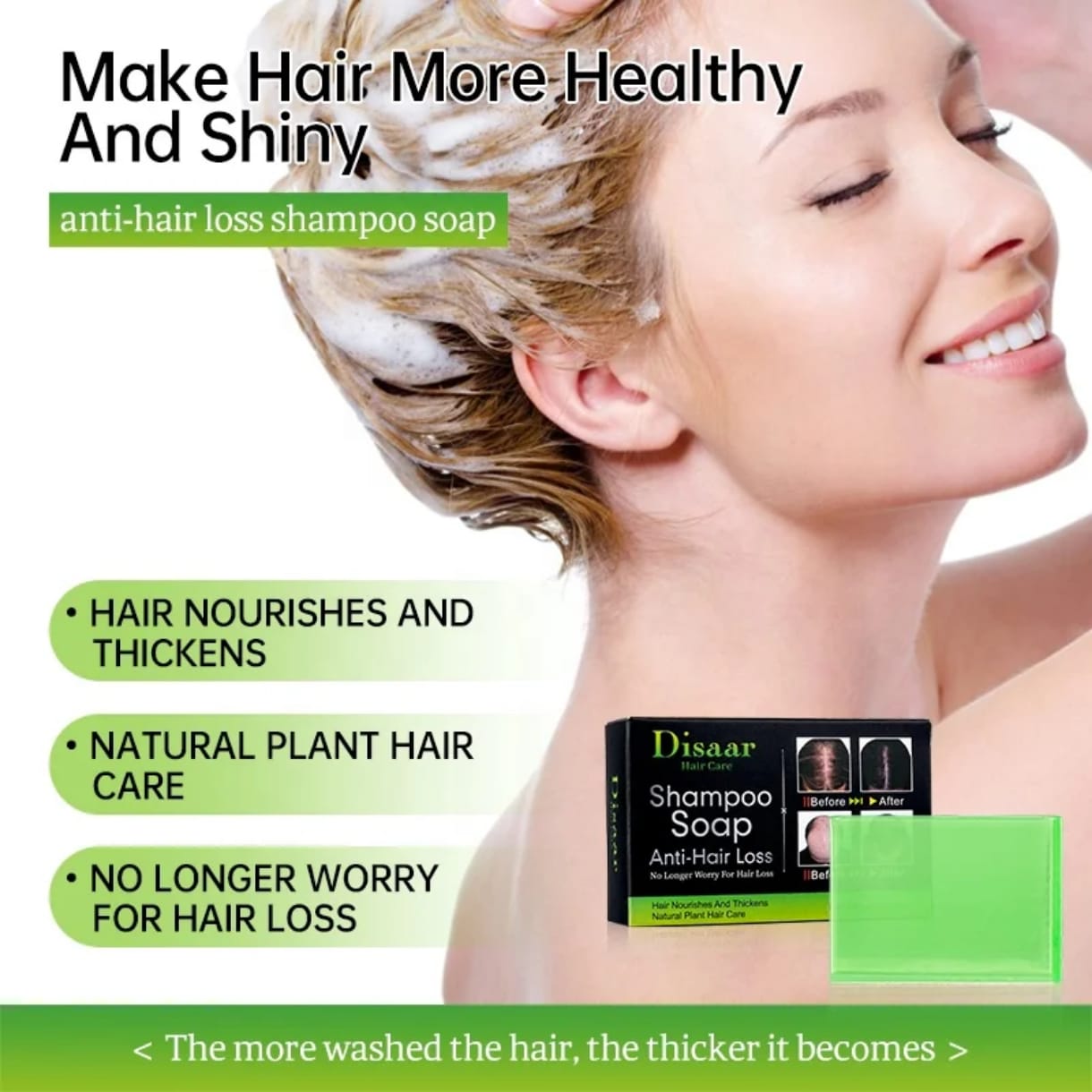 Disaar Soins capillaires Shampooing Savon Anti-perte de cheveux /Plus Perte de cheveux Hommes & Femmes 100 g