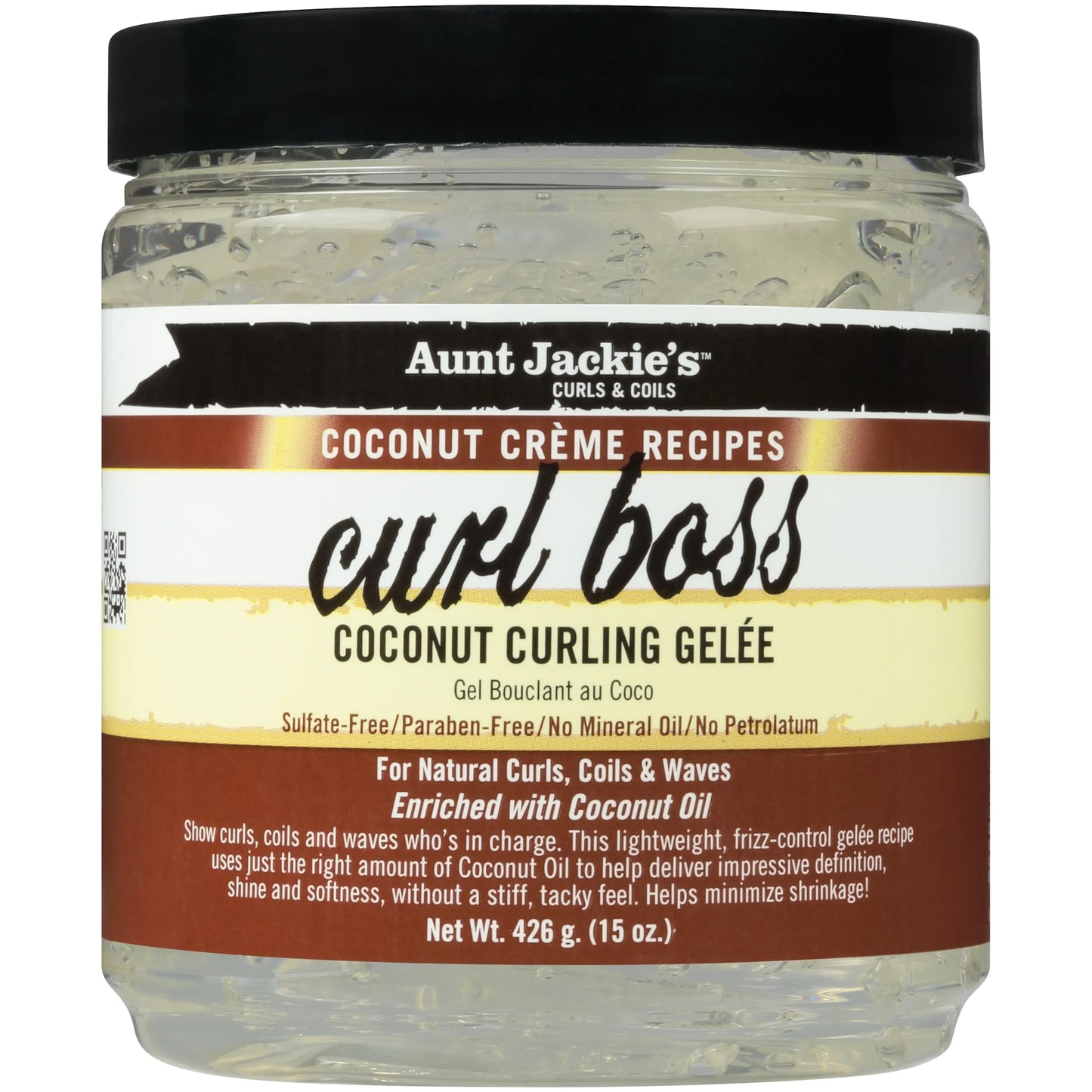 Gel coiffant à l'huile de coco de tante Jackie pour boucles et frisottis, 425 ml