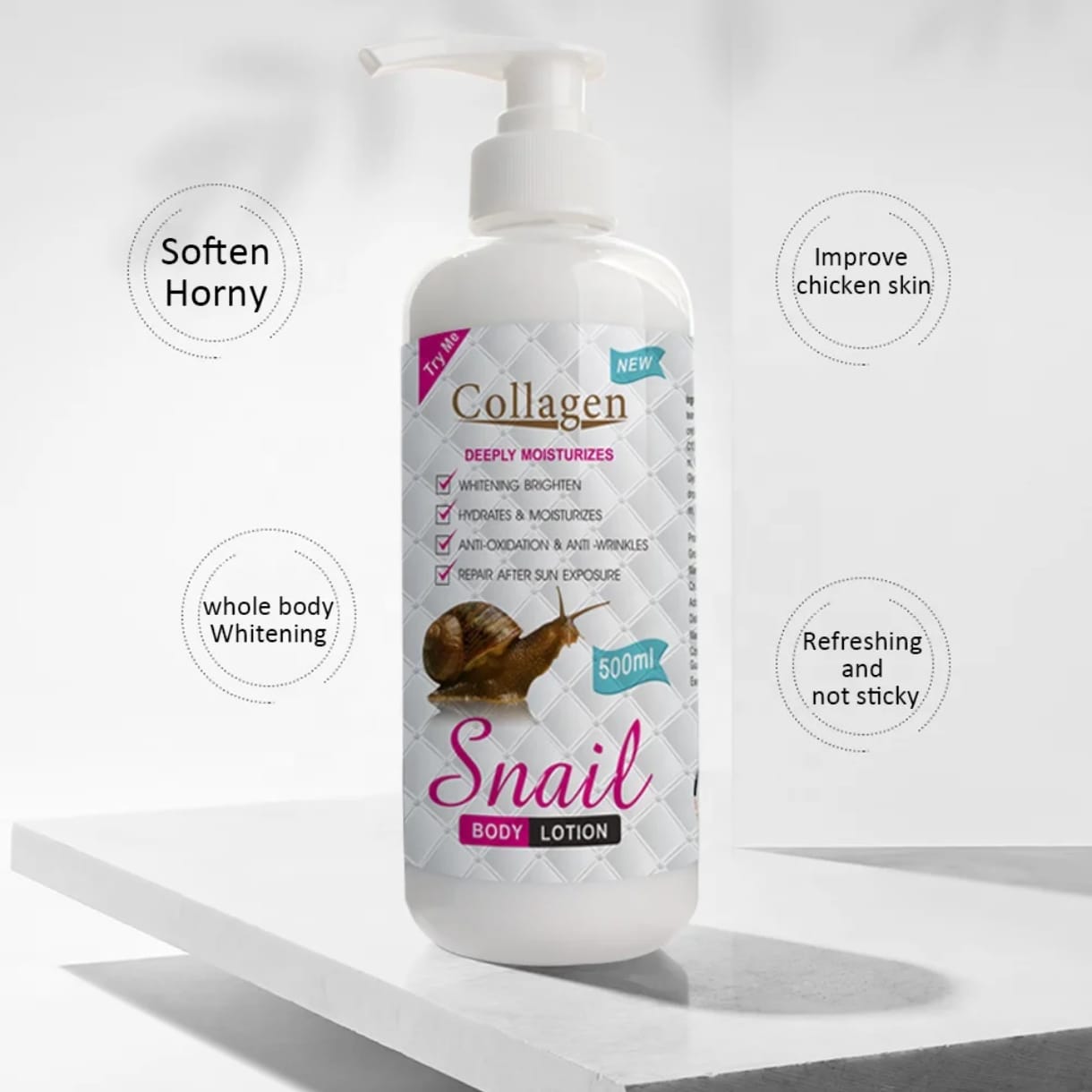 Collagène Lotion pour le corps profondément hydratante /b'd'escargot -500ML