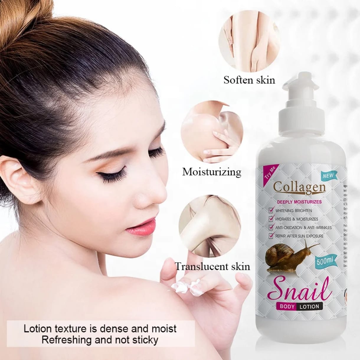 Collagène Lotion pour le corps profondément hydratante /b'd'escargot -500ML