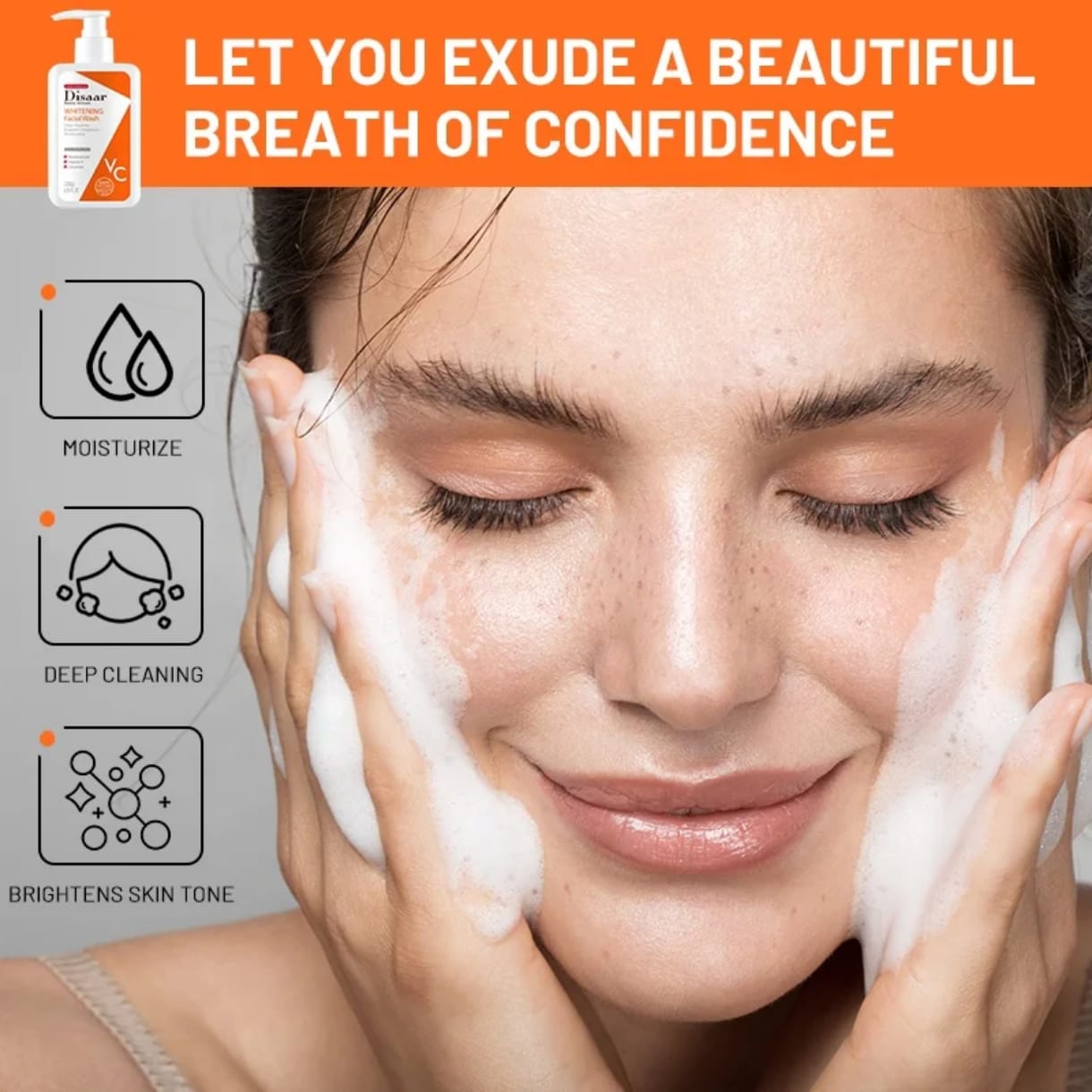 Nettoyage du visage avec Nicotinamide et Vitamine C
