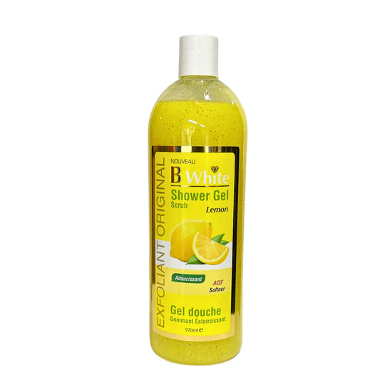 B White Gel Douche Gommant Et Eclaircissant Au Citron