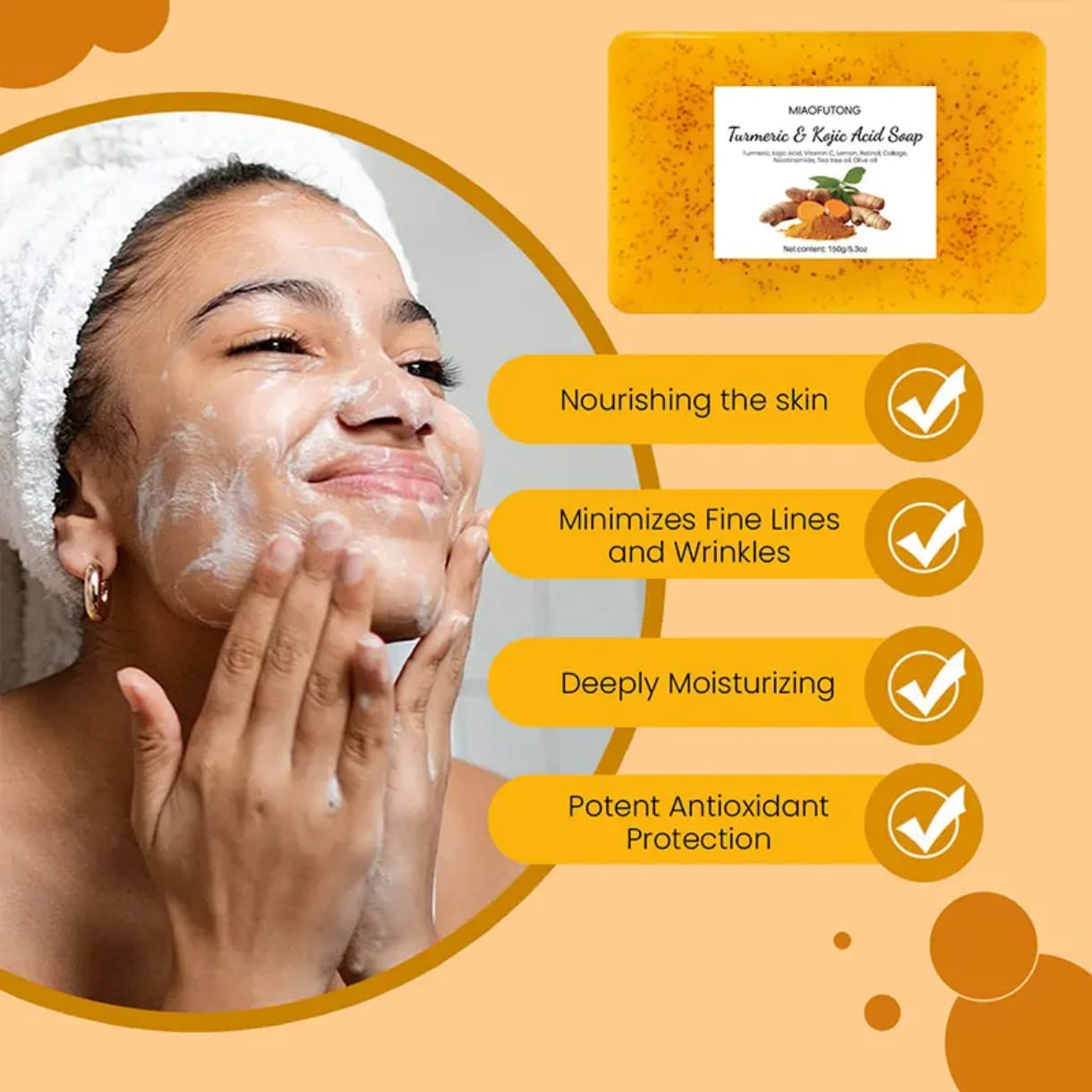 Savon Kojic acid Curcuma citron