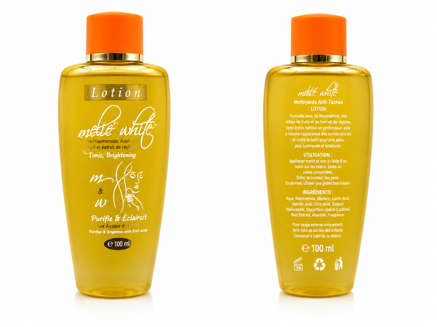 Mélè White – Lotion Nettoyante Anti-Taches Éclaircissante 100 ml