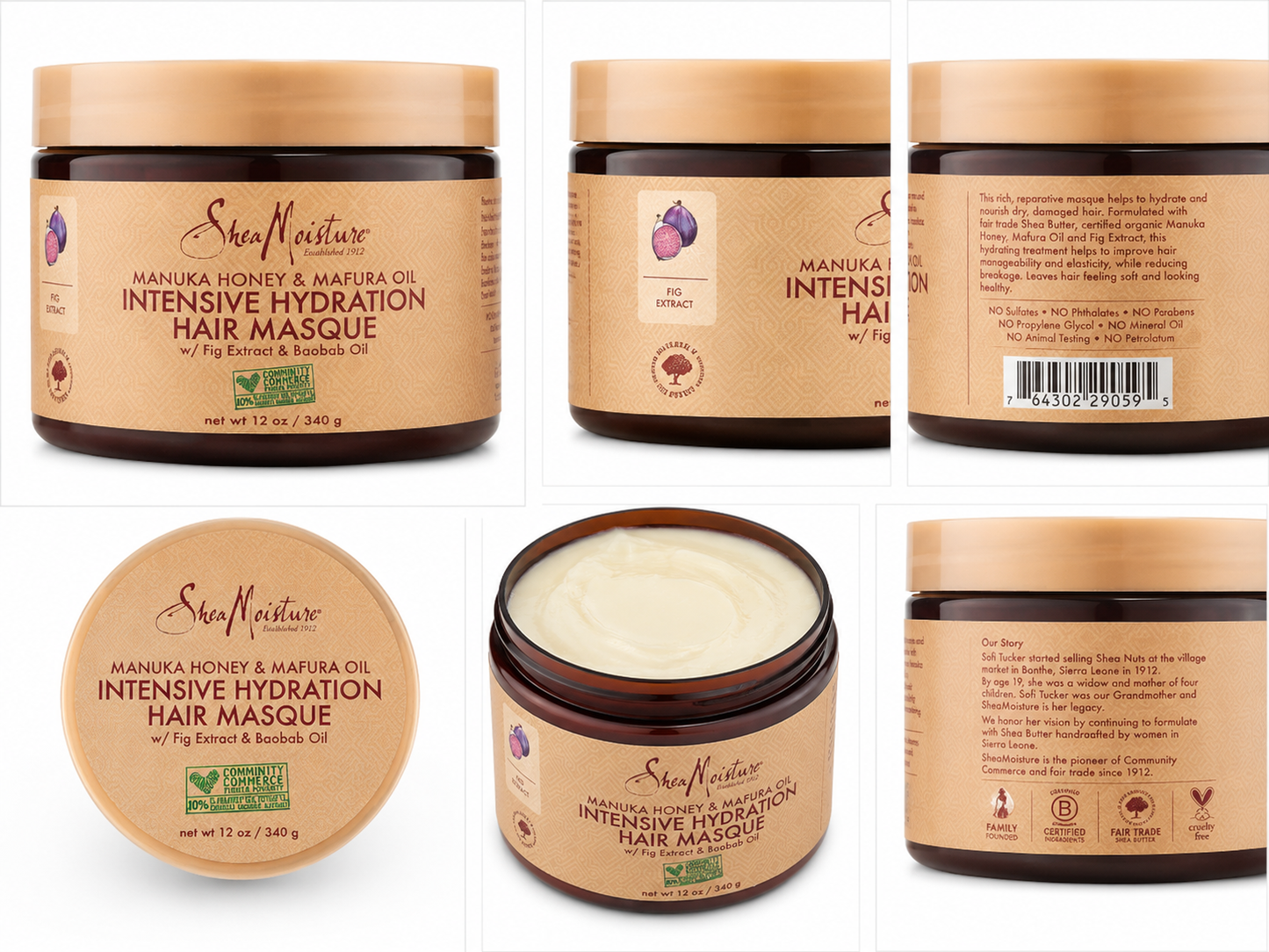 Shea Moisture Masque Capillaire Hydratation Intense Miel de Manuka et Huile de Mafura