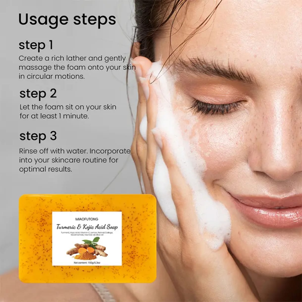 Savon Kojic acid Curcuma citron