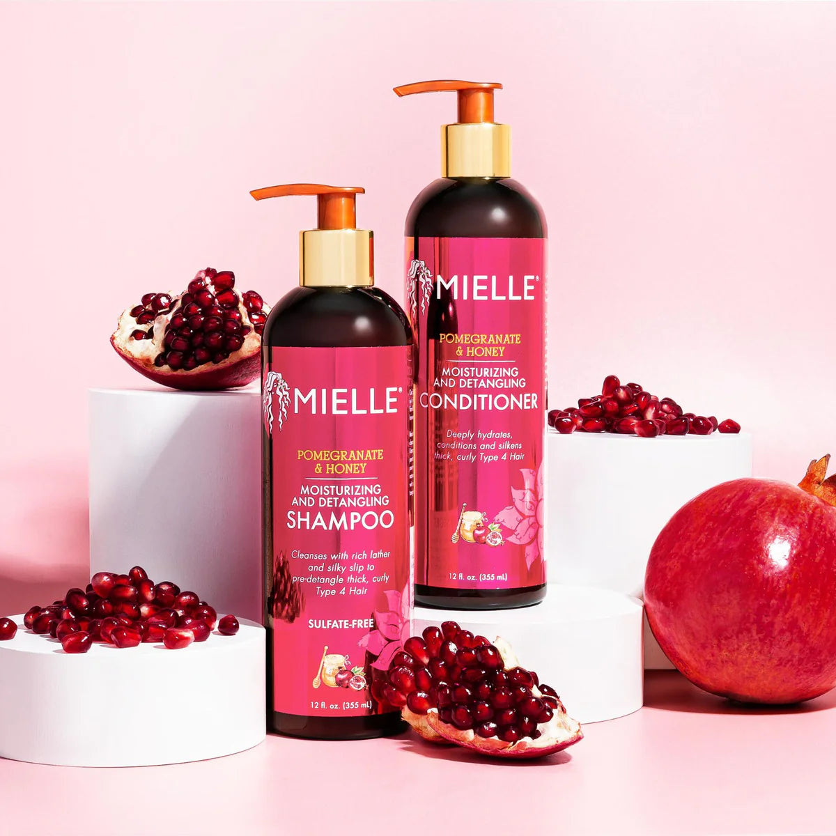 Mielle Shampooing grenade & miel hydratant et démêlant, nettoyant hydratant pour boucles pour cheveux secs et endommagés de type 4, réparez, restaurez et prévenez les frisottis
