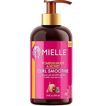 Mielle Smoothie à la grenade & miel, crème hydratante pour cheveux bouclés épais de type 4