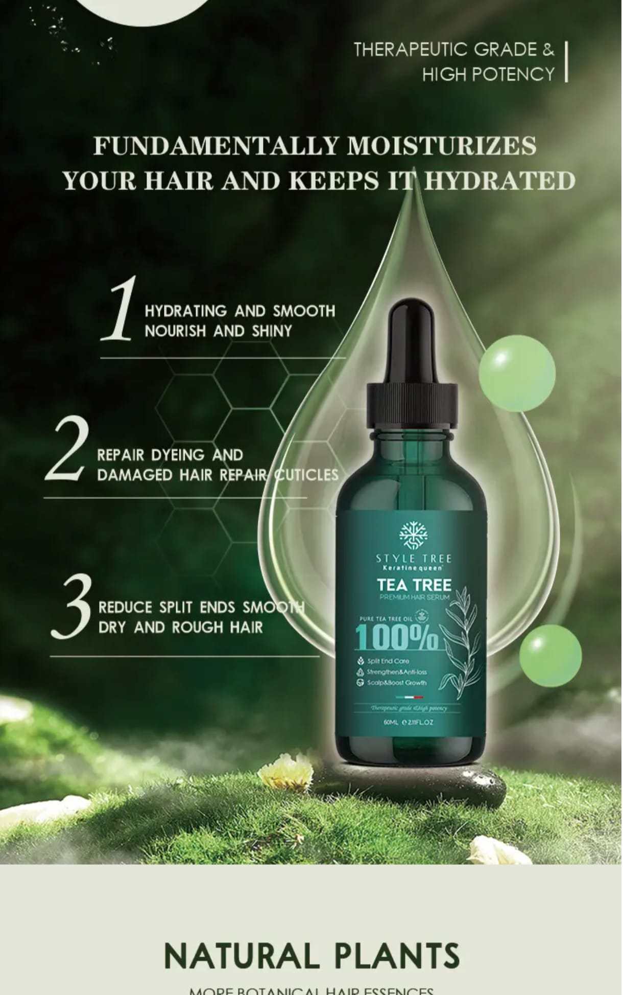 Tea tree serum hair 60ml anti casse