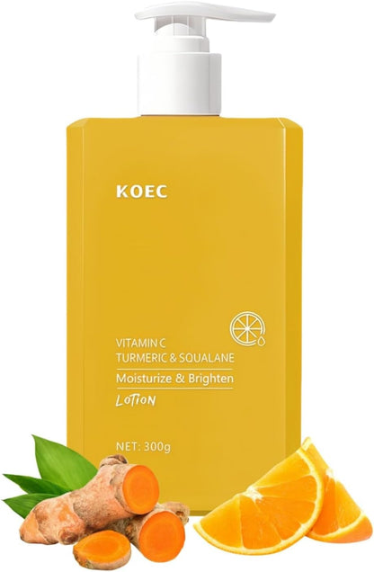 Crème au curcuma, crème à la vitamine C, lotion pour le visage et le corps, raffermissante, éclaircissante, hydratante, soin de la peau (300 ml)