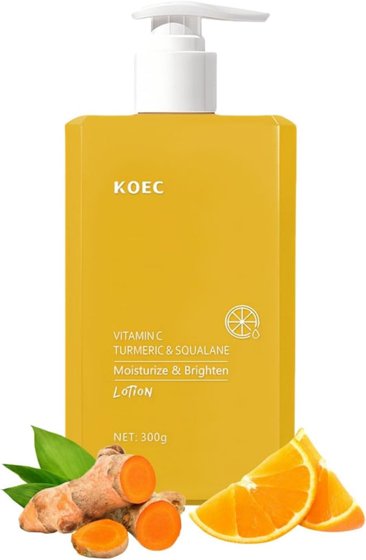 Crème au curcuma, crème à la vitamine C, lotion pour le visage et le corps, raffermissante, éclaircissante, hydratante, soin de la peau (300 ml)