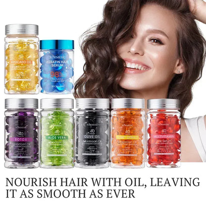 Sérum capillaire multivitaminé à l'huile d'olive Kormesic avec huile marocaine et huile d'olive, 40 pcs., pour la protection et la brillance des cheveux
