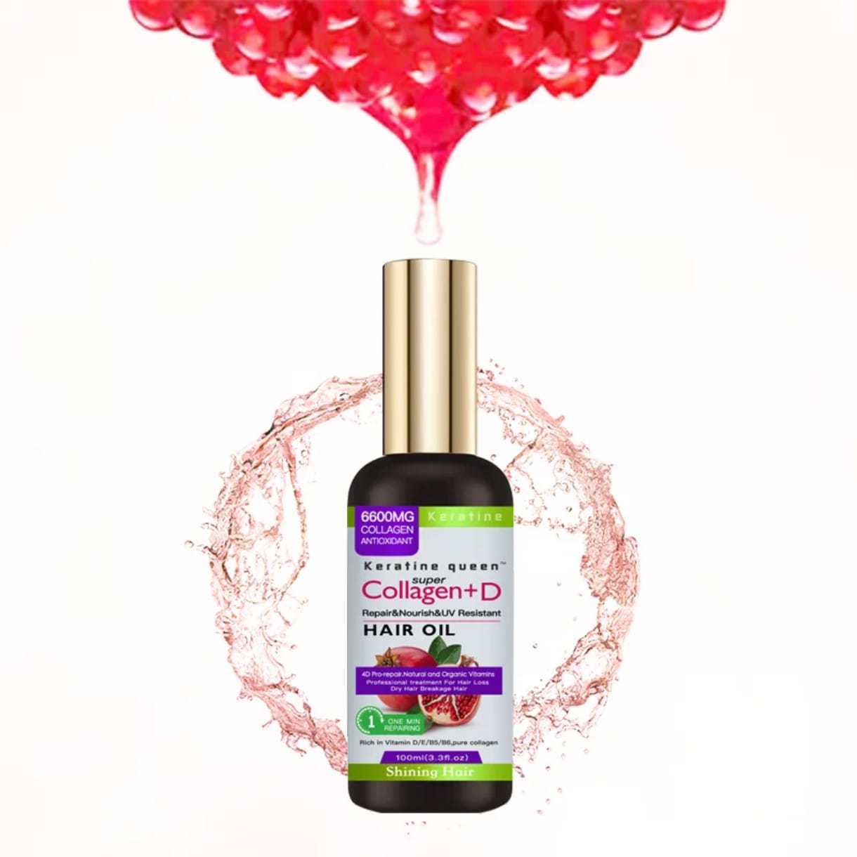 Kératine Queen super collagène +D Sérum Capillaire répare Nourrit et UV résistant