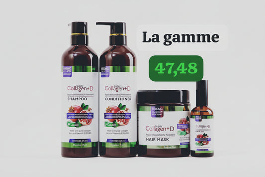 Gamme soins réparateur de cheveux kératine queen collagene super +D