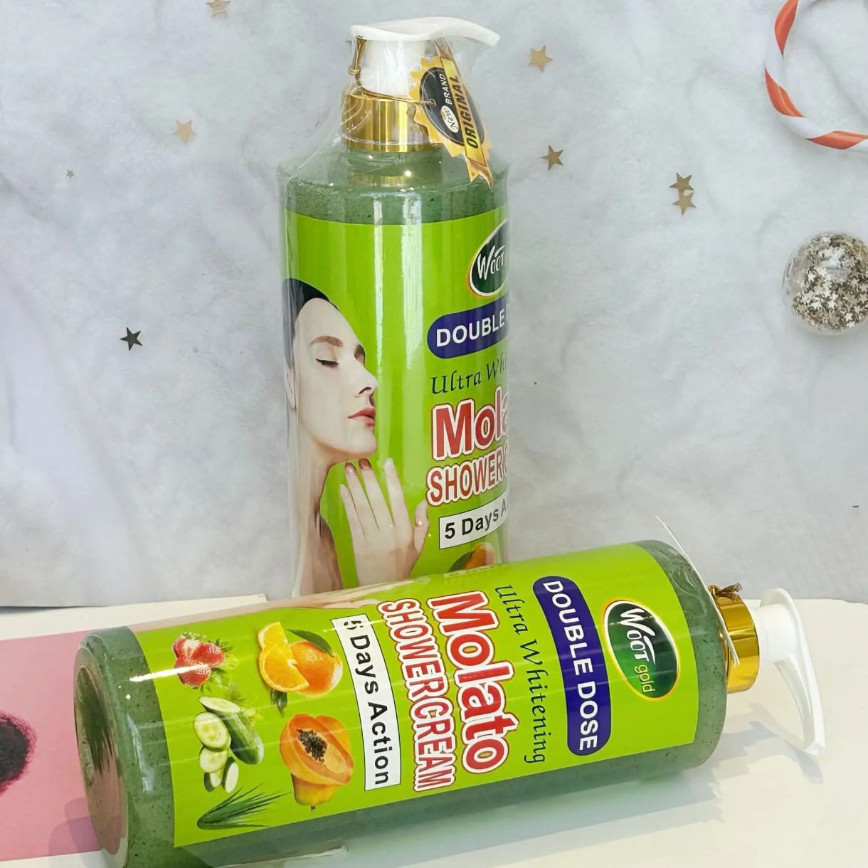 Gel de douche Molato ultra éclaircissant de haute qualité, double dose, nourrissante, hydratante et rafraîchissante pour la peau. Soin du corps