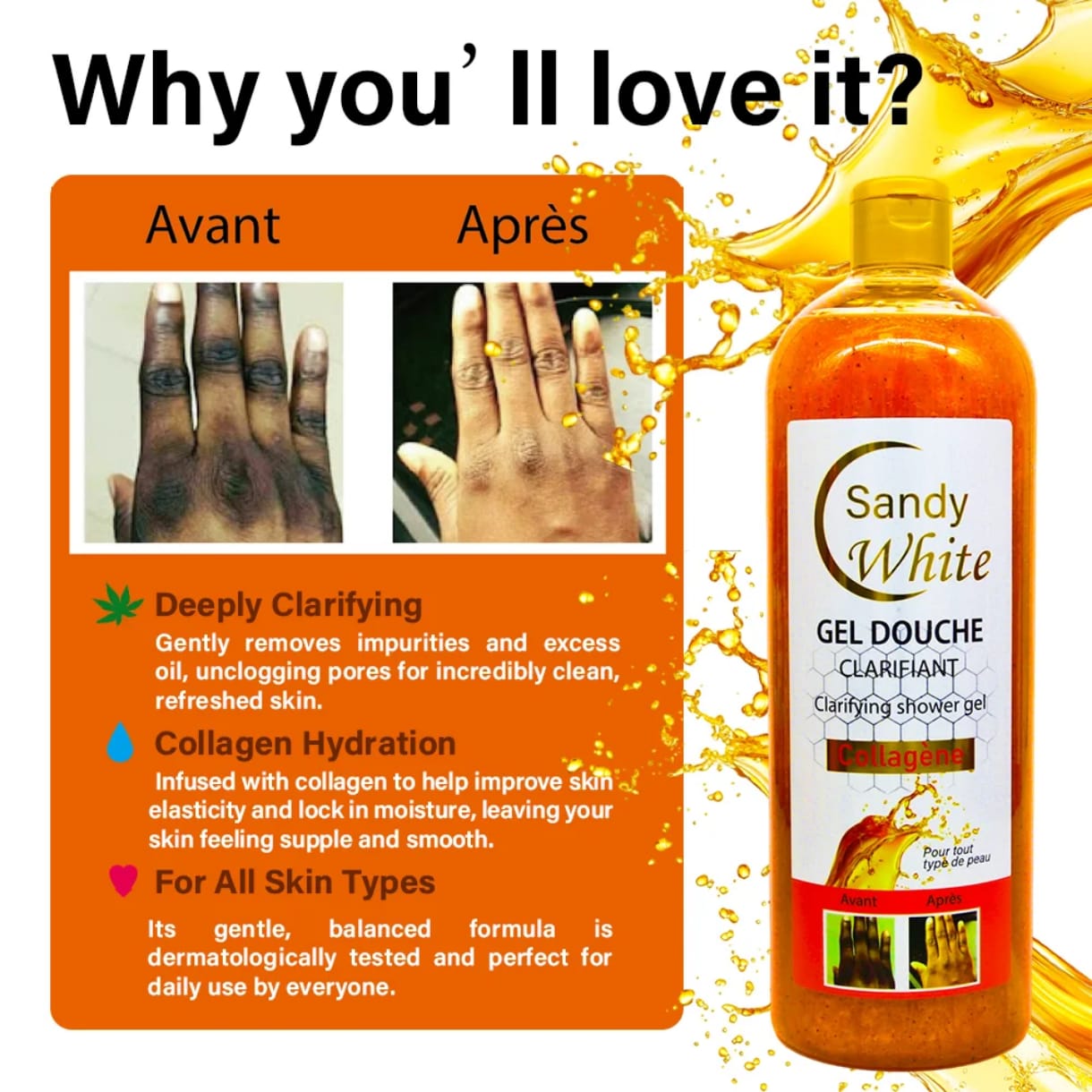 gel de douche clarifiant Sandy white