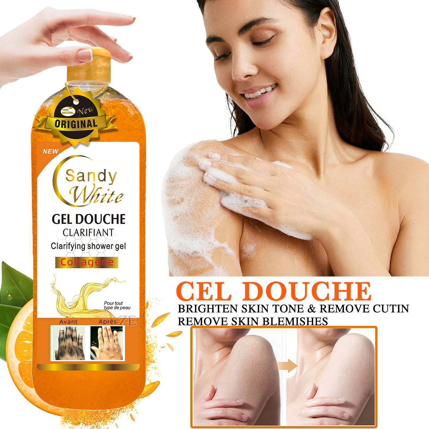 gel de douche clarifiant Sandy white