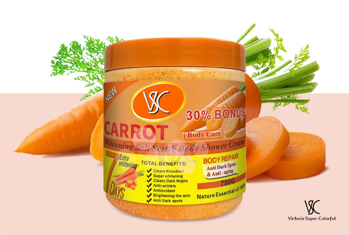 Gommage corporel exfoliant au sel et à la carotte