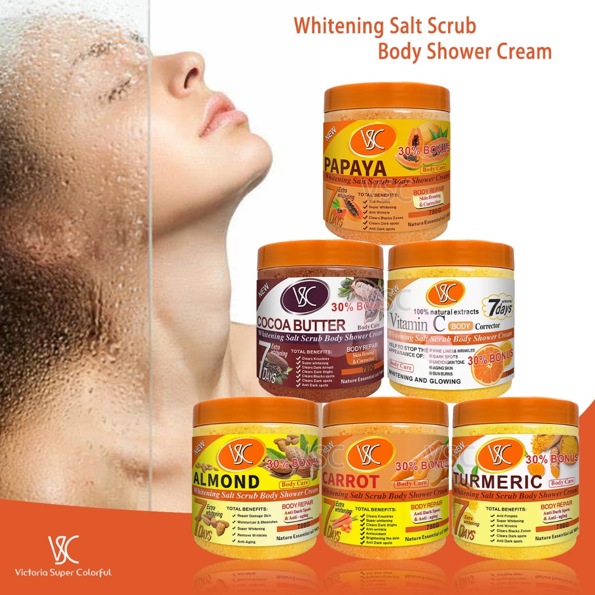 Gommage corporel exfoliant au sel et à la carotte