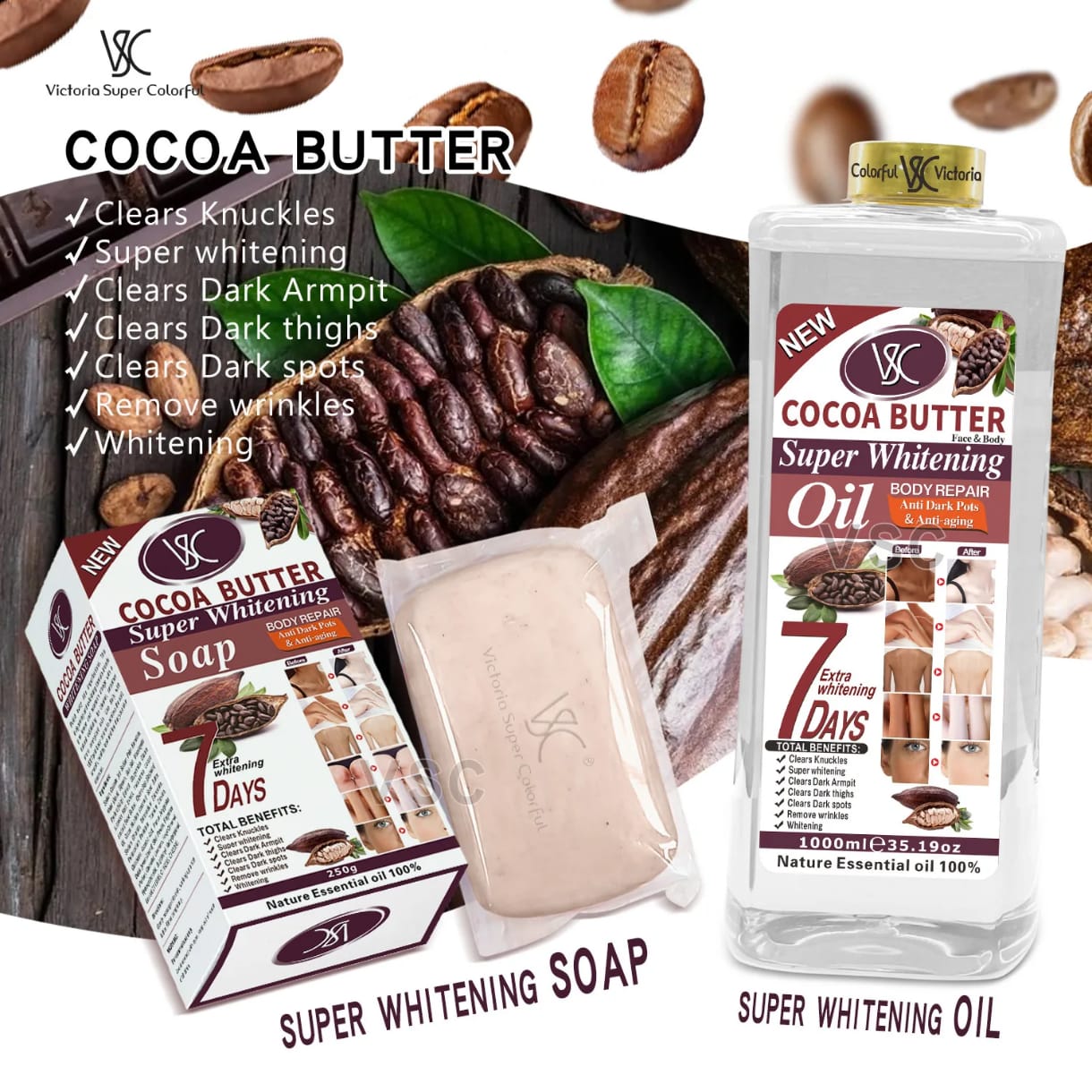 Savon corporel blanchissant au beurre de cacao 250g