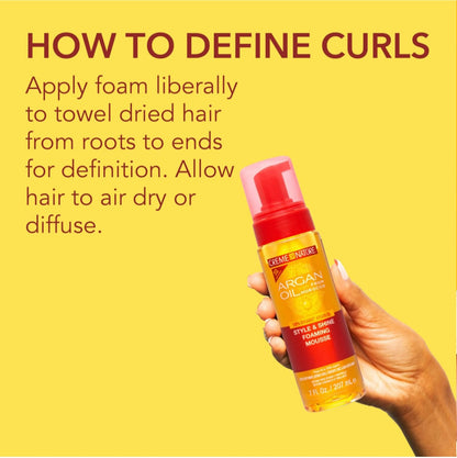 Mousse coiffante à l'huile d'argan