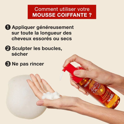 Mousse coiffante à l'huile d'argan