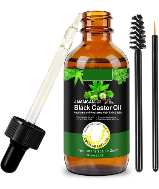 Sérum - Huile de ricin noire jamaïcaine 100 % naturelle pour cheveux