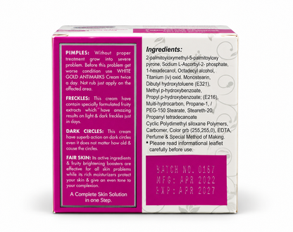 White Gold Anti-Marks Cream – Crème anti-taches extra éclaircissante | Beverly Store