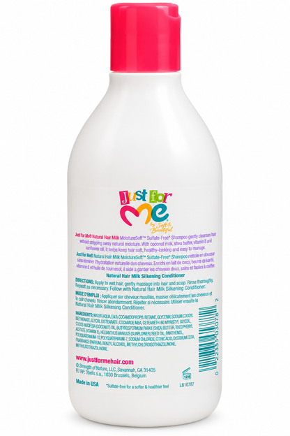 Just For Me Natural Hair Milk MoistureSoft Shampoo 295 ml – Shampoing Sans Sulfates au Lait de Coco, Beurre de Karité et Vitamine E