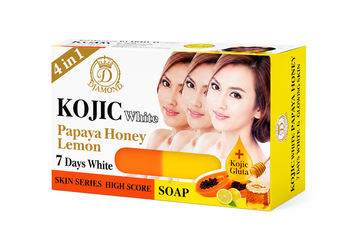 Kojic White Papaya Honey Lemon Soap 4 en 1