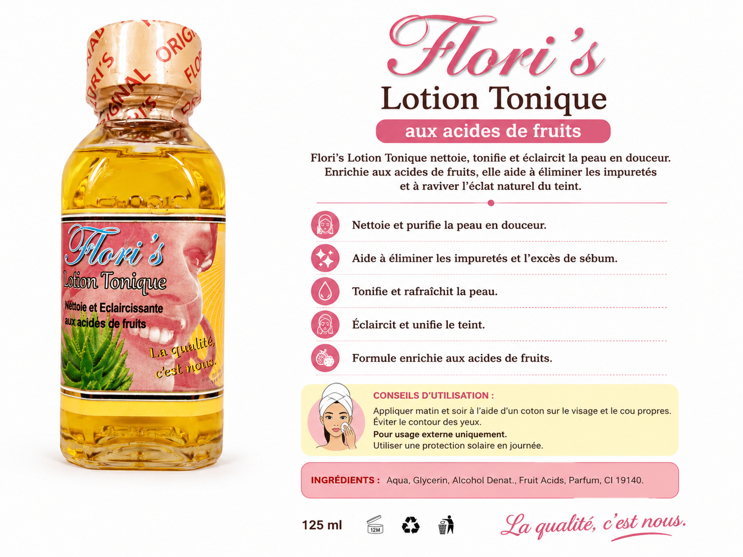 Flori's Lotion Tonique aux Acides de Fruits