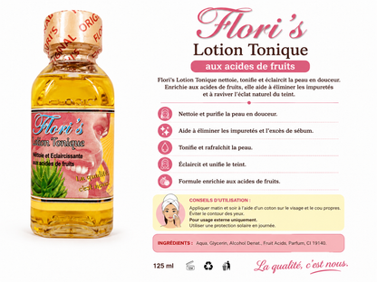 Flori's Lotion Tonique aux Acides de Fruits