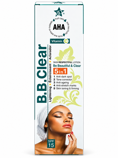 B.B. Clear AHA & Vitamine C – Lait Éclaircissant 5-en-1 SPF 15