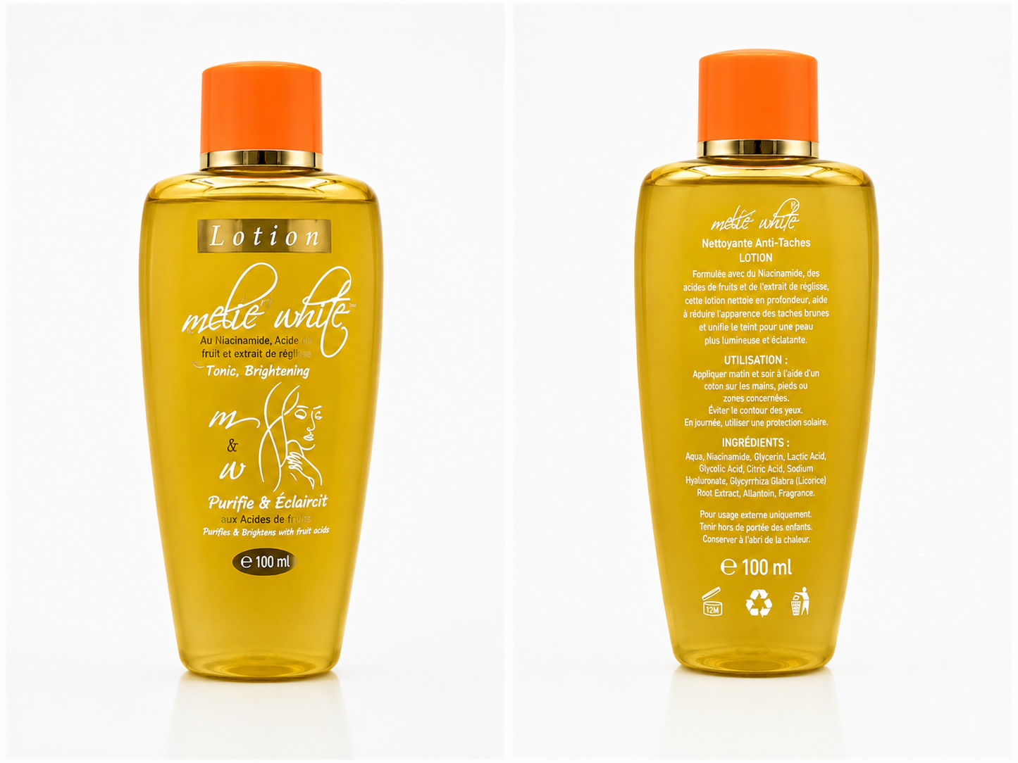 Mélè White – Lotion Nettoyante Anti-Taches Éclaircissante 100 ml