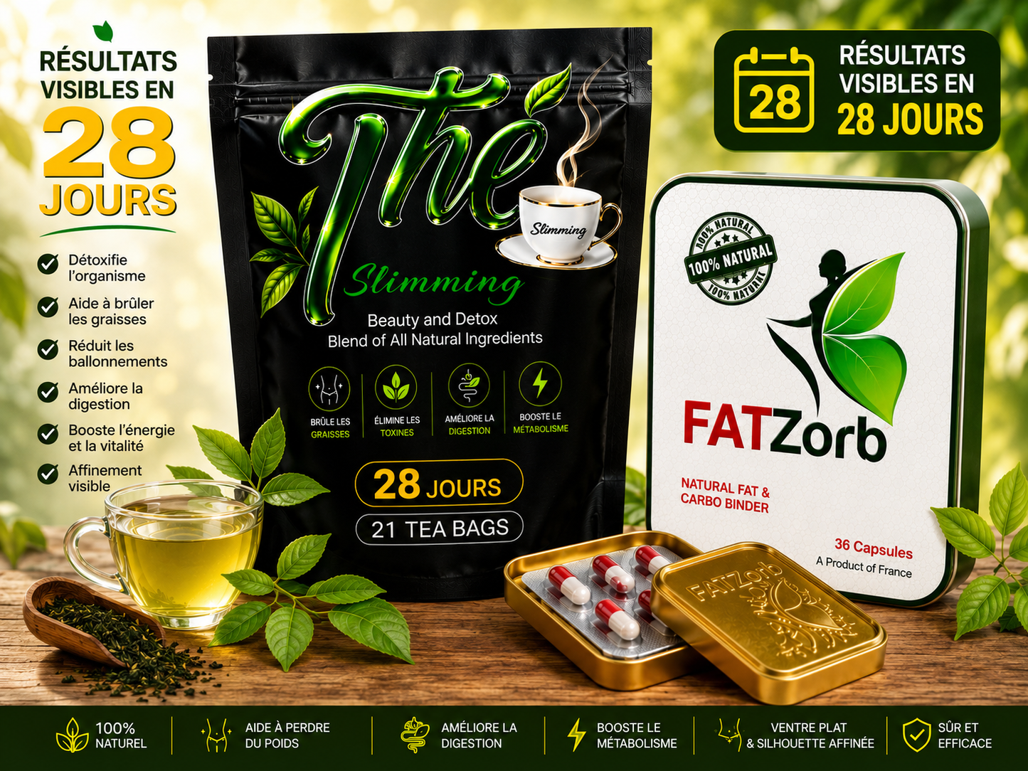 Slimming Tea & FATZORB® Duo puissant -Conseil Beverlystore