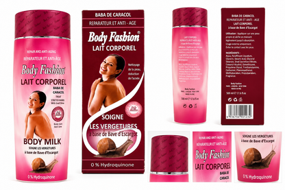 Body Fashion Lait Corporel à la Bave d’Escargot – Réparateur & Anti-Âge