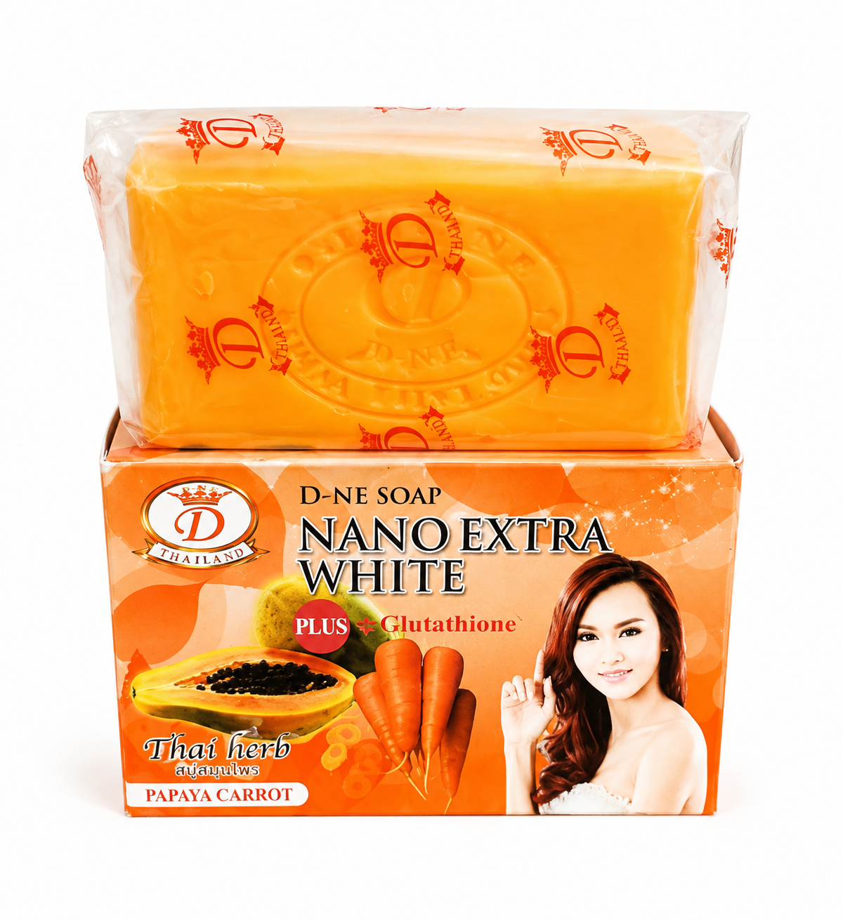 D-NE Soap Nano Extra White Plus Glutathione – Papaya & Carotte
