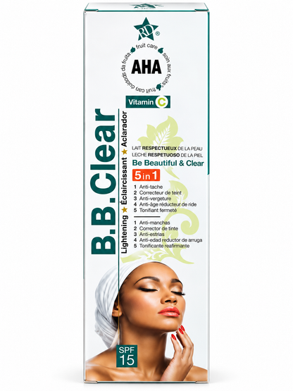 B.B. Clear AHA & Vitamine C – Lait Éclaircissant 5-en-1 SPF 15