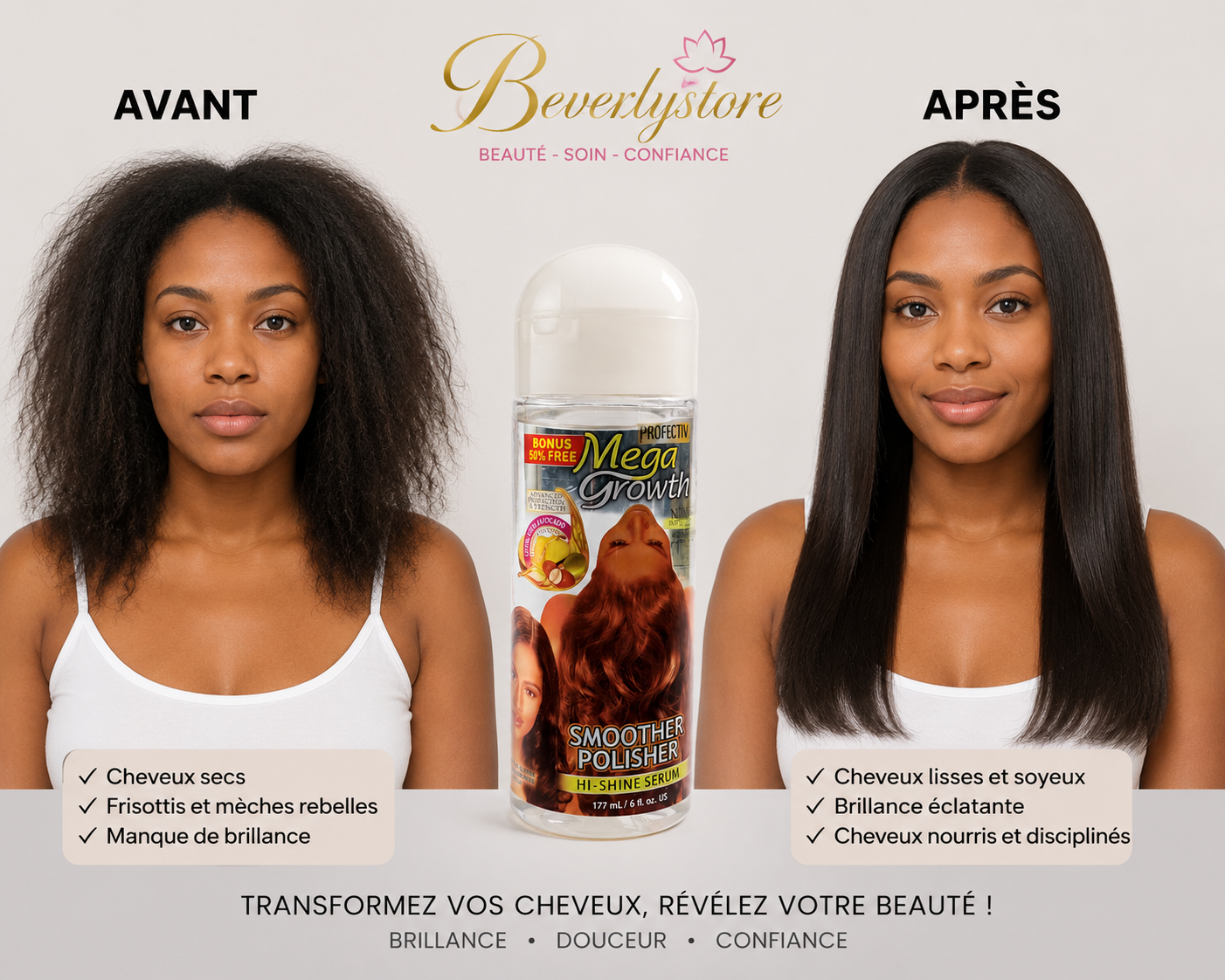 Mega Growth Smoother Polisher – Sérum Brillance Haute Performance (177 ml)