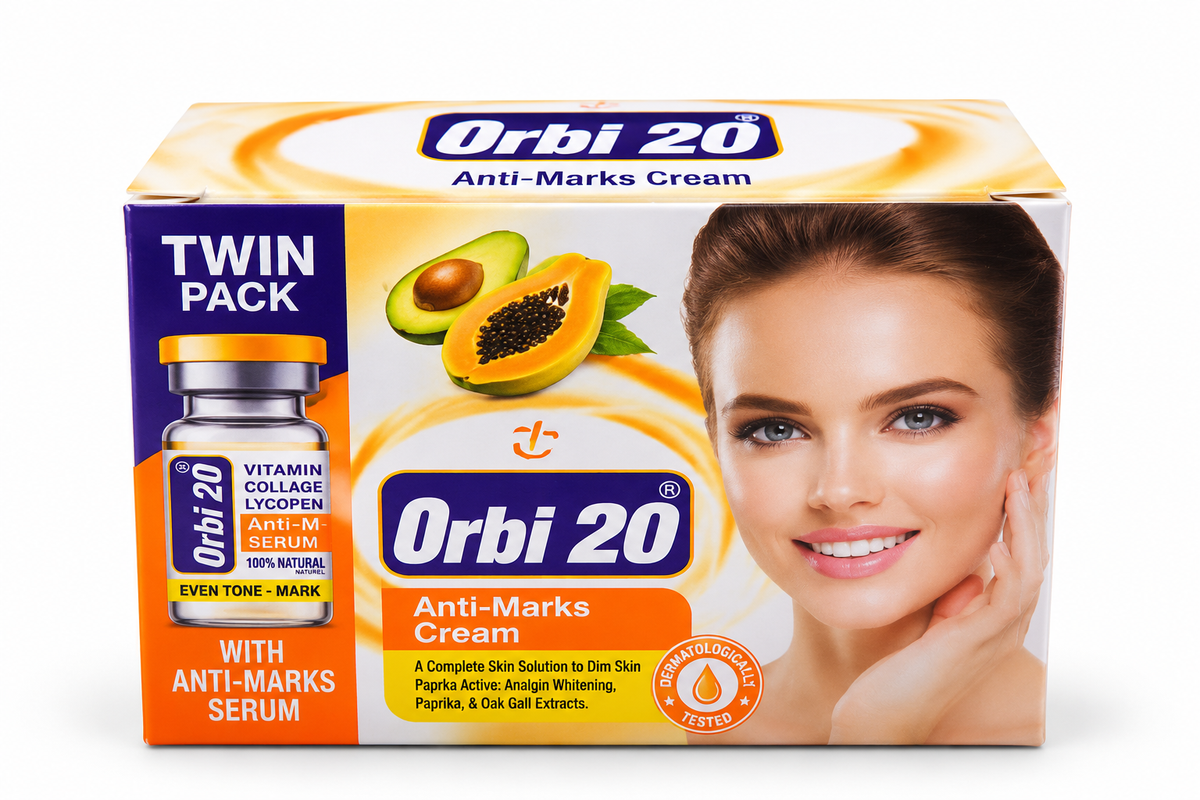 Orbi 20 Anti-Marks Cream Twin Pack – Crème Anti-Taches avec Sérum Éclat, Vitamine C, Collagène et Lycopène