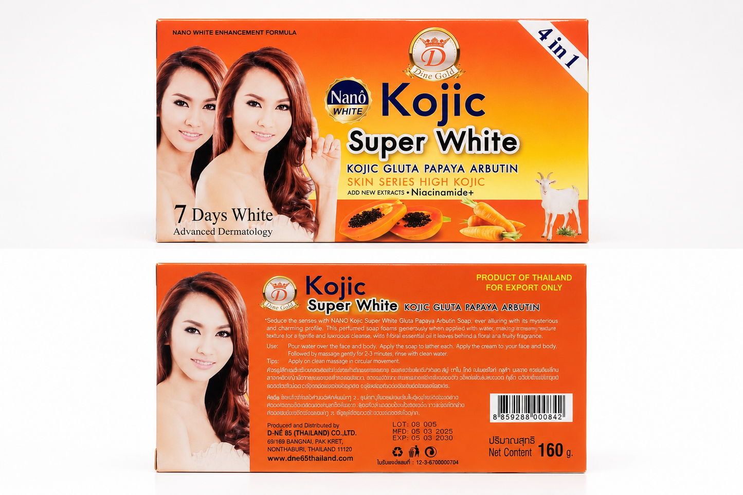 D-nano Kojic Super White 4 en 1 – Savon Éclaircissant 160 g