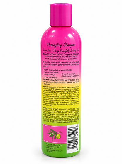 African Pride Dream Kids Olive Miracle Shampooing Démêlant Hydratant 355 ml – Shampooing Doux pour Enfants aux Extraits d’Huile d’Olive