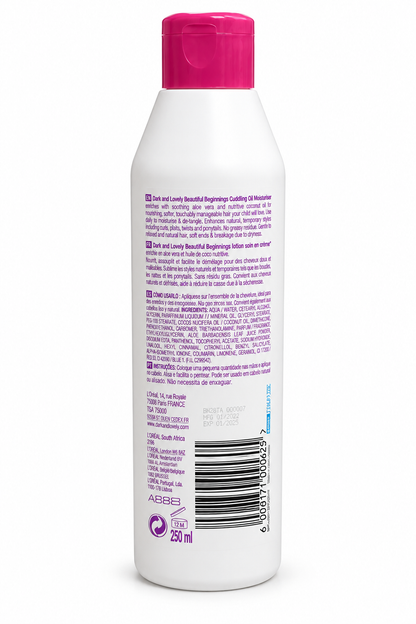 Dark and Lovely Beautiful Beginnings – Lotion Hydratante pour Enfants 250 ml | Aloe Vera & Huile de Coco