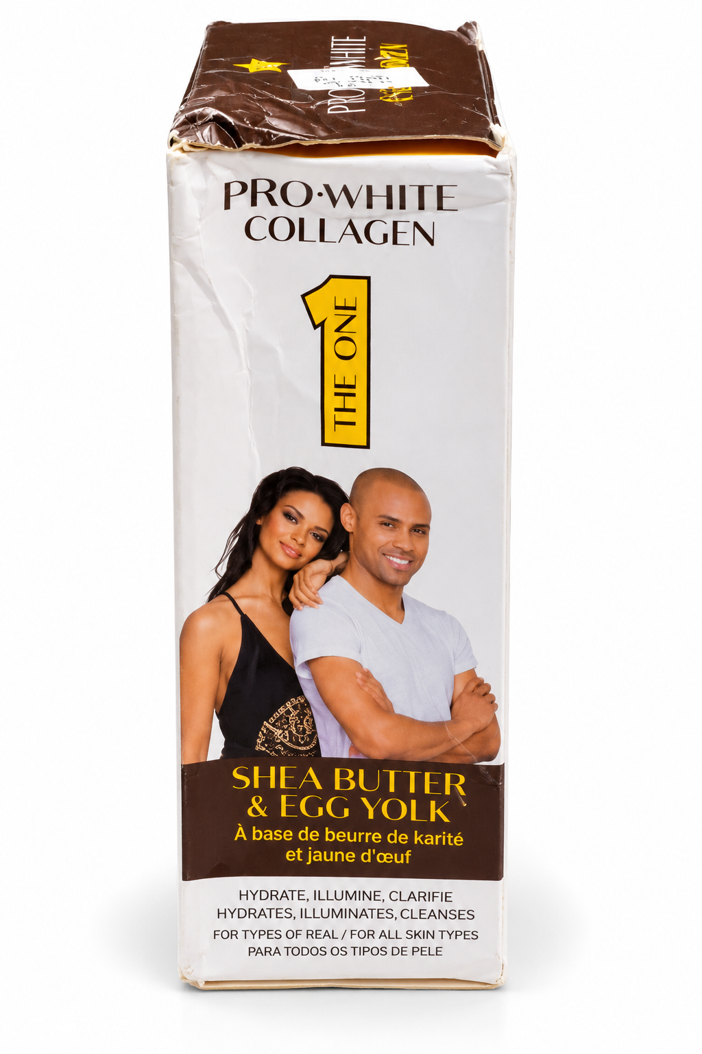 Savon PRO-WHITE COLLAGEN THE ONE 200 g – Beurre de Karité et Jaune d’Œuf, Savon Clarifiant Anti-Taches pour le Visage et le Corps