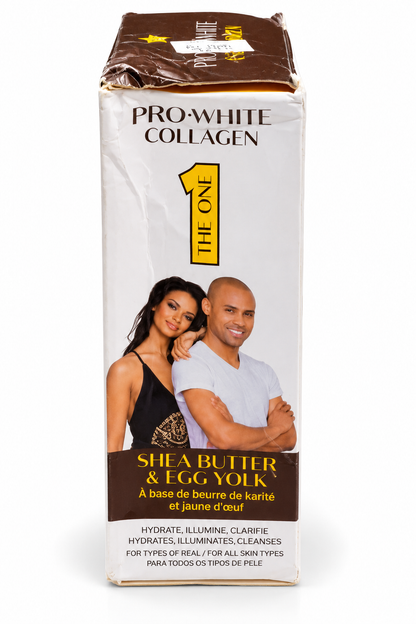 Savon PRO-WHITE COLLAGEN THE ONE 200 g – Beurre de Karité et Jaune d’Œuf, Savon Clarifiant Anti-Taches pour le Visage et le Corps