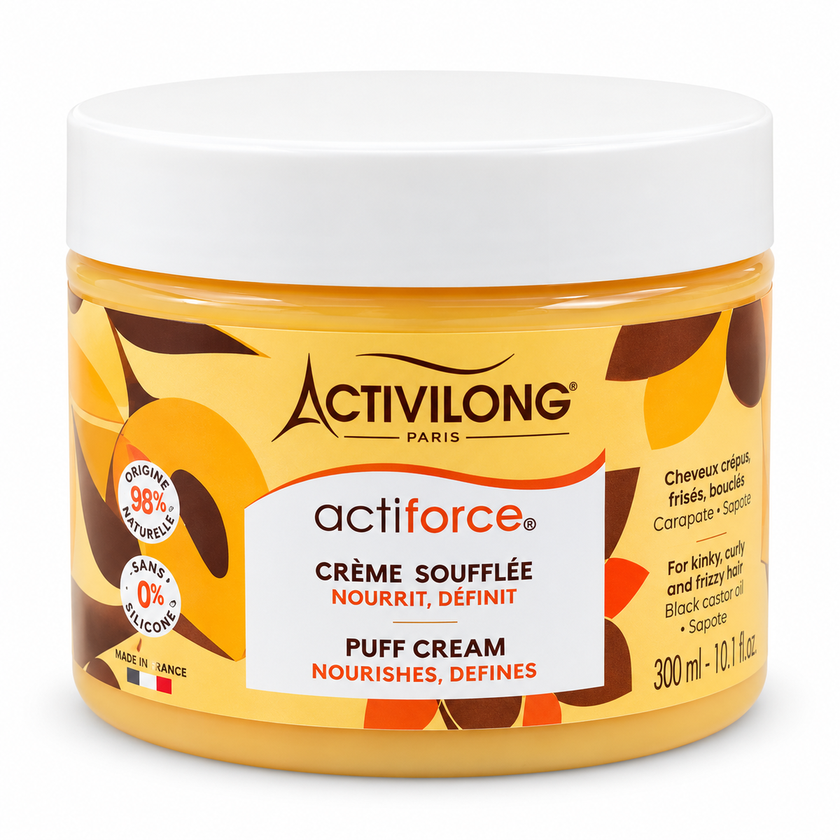 Activilong Actiforce Crème Soufflée 300 ml – Crème Sans Rinçage Nourrissante et Définissante pour Cheveux Bouclés, Frisés et Crépus