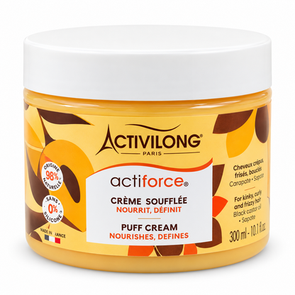 Activilong Actiforce Crème Soufflée 300 ml – Crème Sans Rinçage Nourrissante et Définissante pour Cheveux Bouclés, Frisés et Crépus