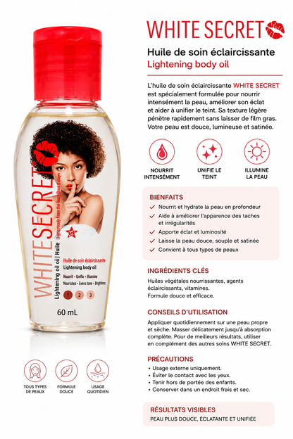 Huile Éclaircissante White Secret – 60 mlWhite Secret