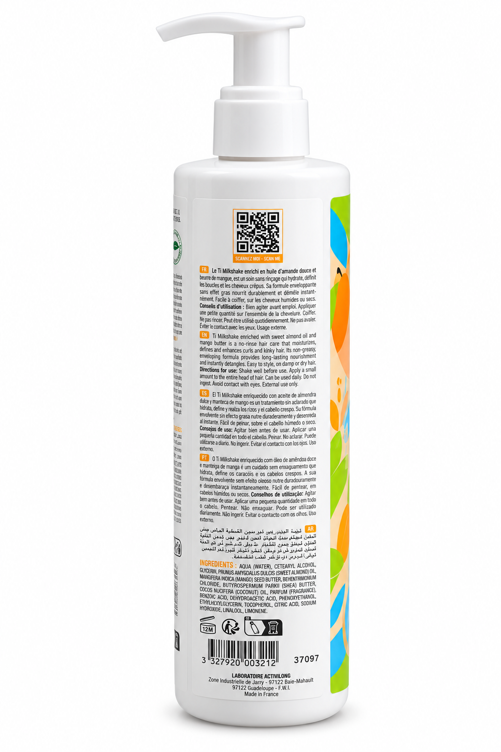 Activilong Actikids Ti Milkshake Leave-In 240 ml – Soin Sans Rinçage Hydratant et Définisseur de Boucles pour Enfants